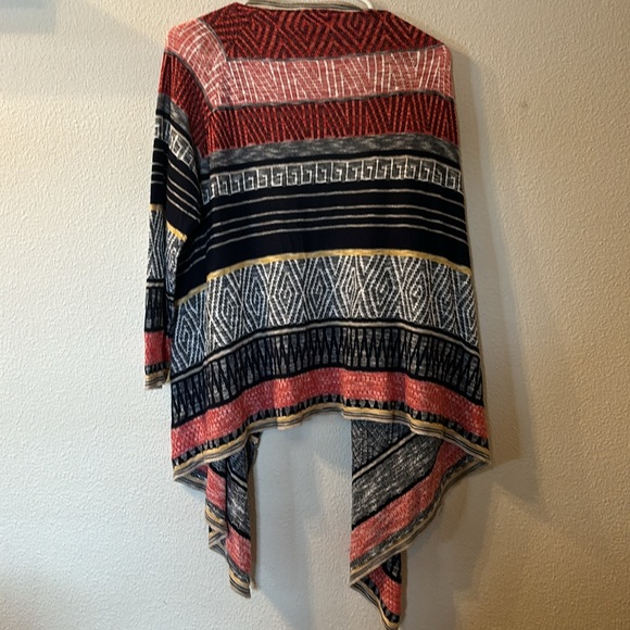 Christopher and Banks multi pattern waterfall cardigan size large - Picture 5 of 5